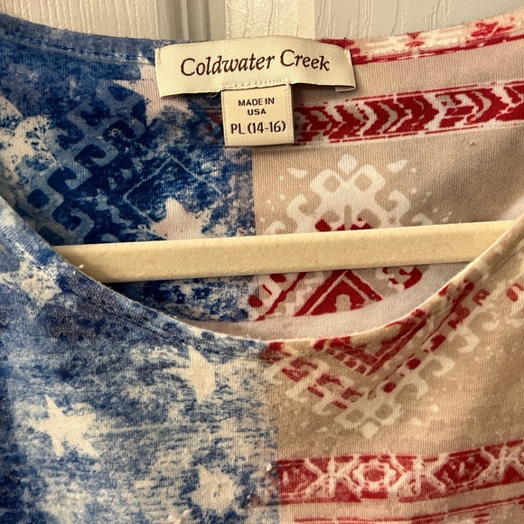 Coldwater Creek Aztec Flag Top Sz PL (14-16) - Picture 2 of 6